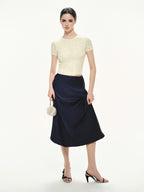 Isabel Blue Skirt Elastic Waistband